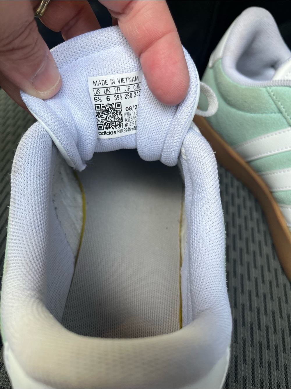 Adidas Women's Mint Green Suede Sneakers - Picture 4 of 4